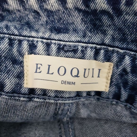 Eloquii Plus Size Super High Rise Blue Jeans Medium Blue Acid Wash - Picture 10 of 12